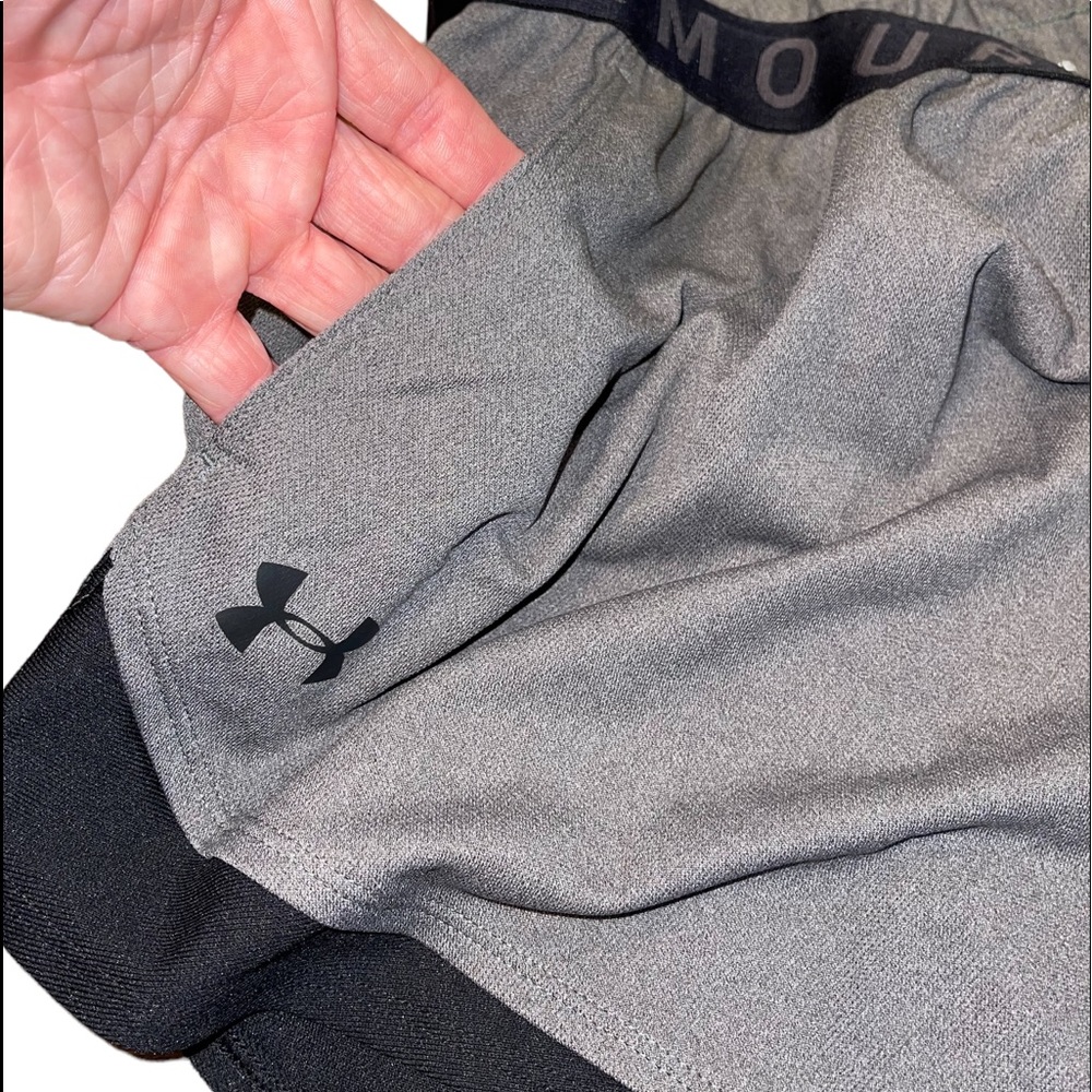 Women's UA Play Up Shorts‎ 3.0 Twist XXL plus size NWT gray and black - Picture 6 of 13